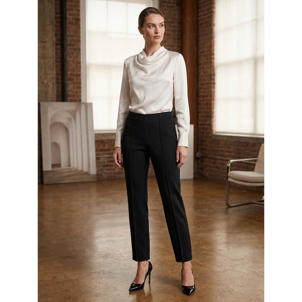 NEW VALENTINO Women's‎ 10 Tailored Black Wool Pants Trousers Career Professional